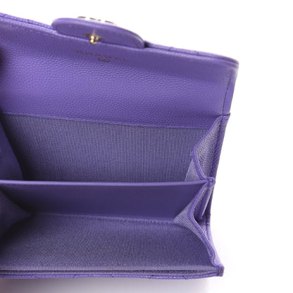 Chanel Caviar Quilted Flap Card Holder Wallet Purple 4 of 7