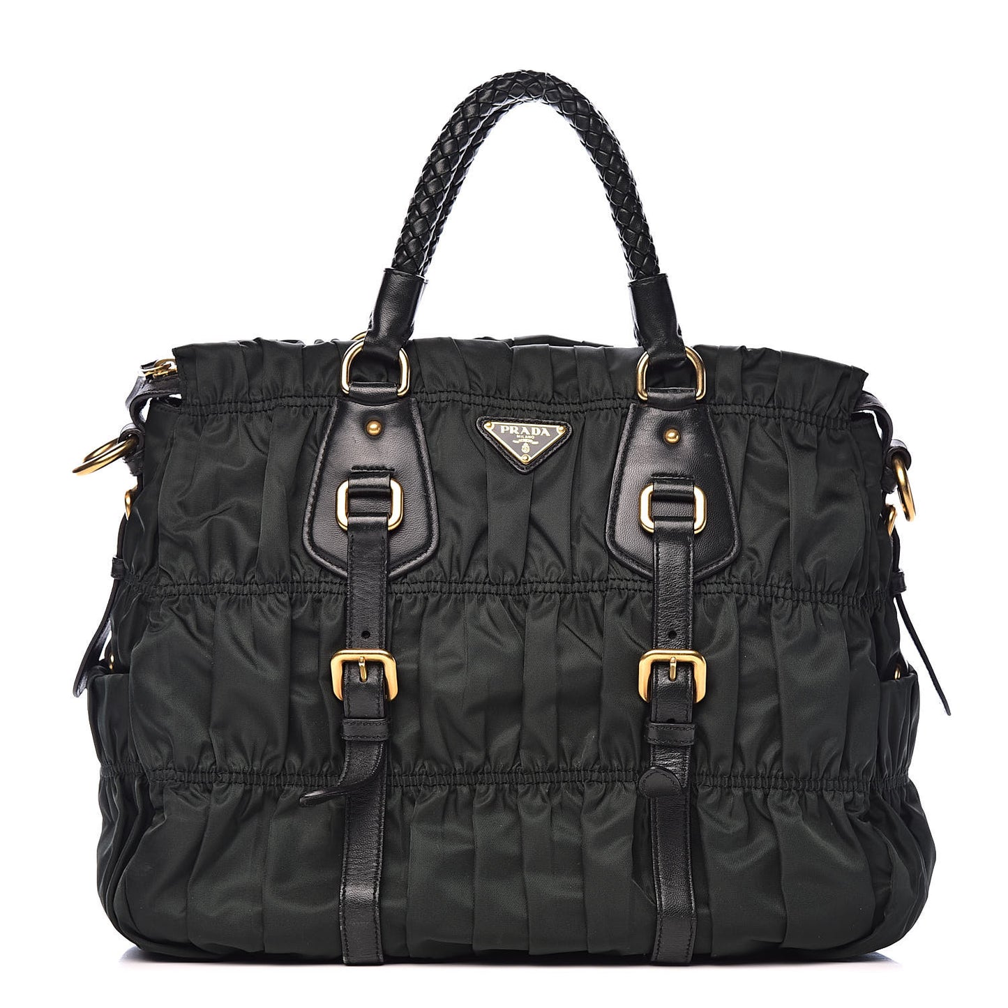 Tessuto Nylon Dressy Gaufre Tote Military Green