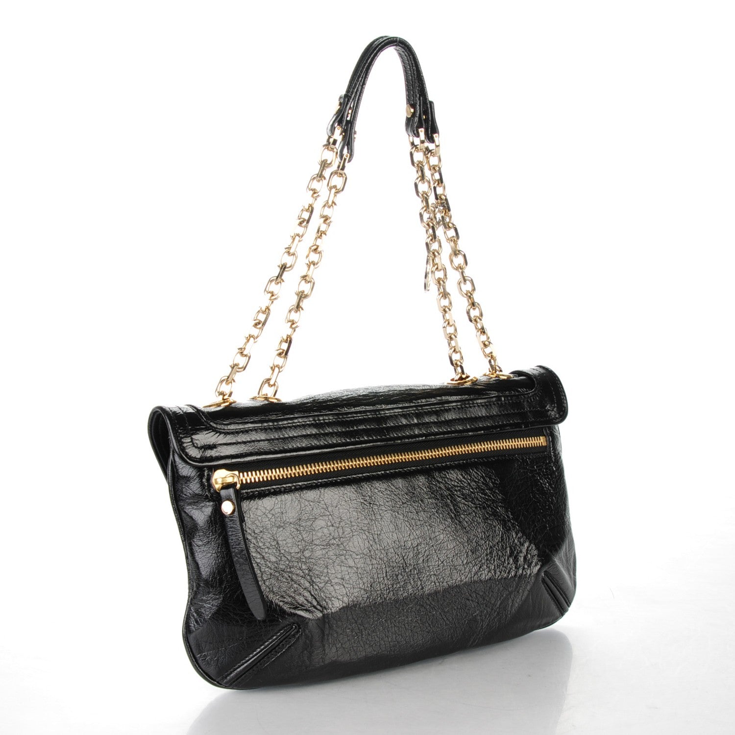 Lanvin Patent Chain Shoulder Bag Black 3 of 7
