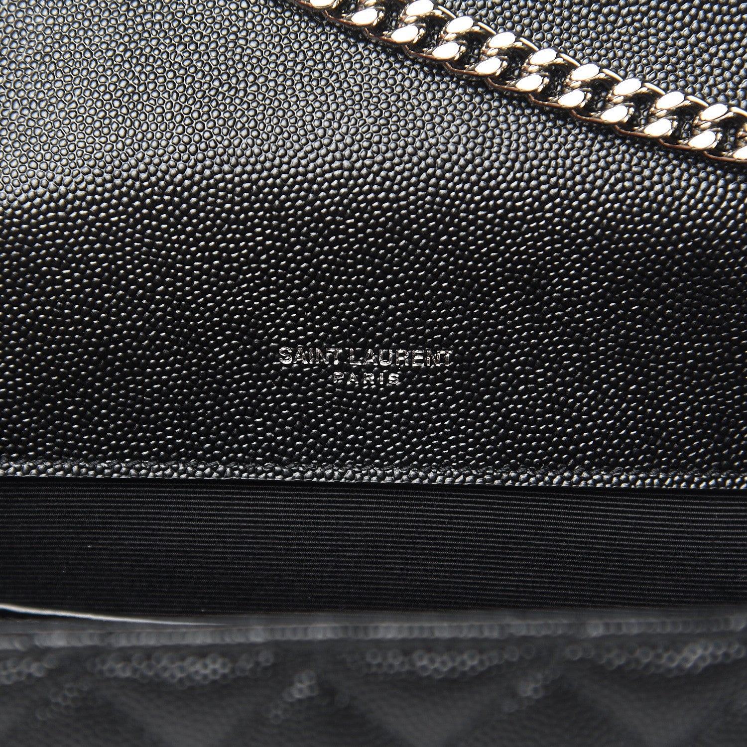 Saint Laurent Grain De Poudre Tri-Quilt Small College Monogram Satchel Black 7 of 9