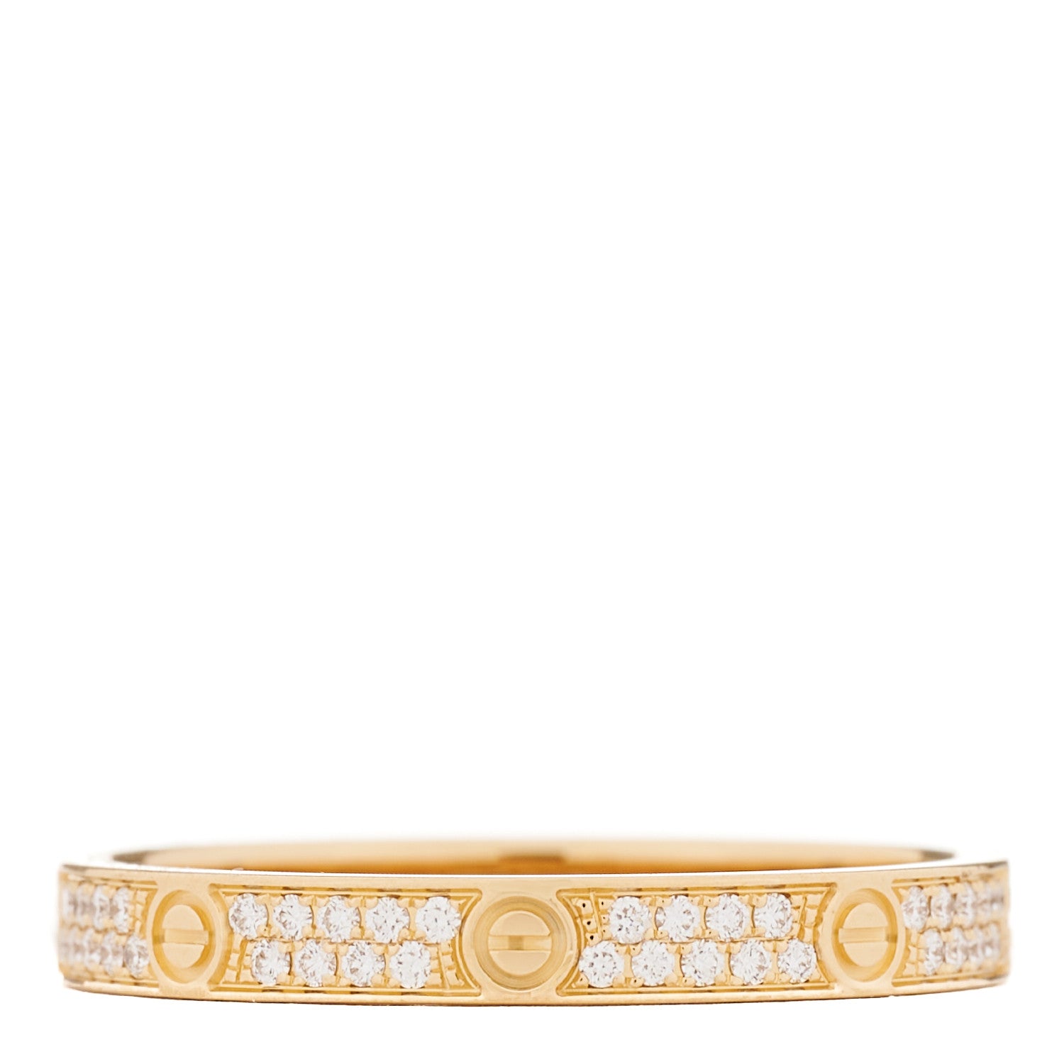 Cartier 18K Yellow Gold Diamond 2.6mm LOVE Paved Band Ring 54 6.75 1 of 5