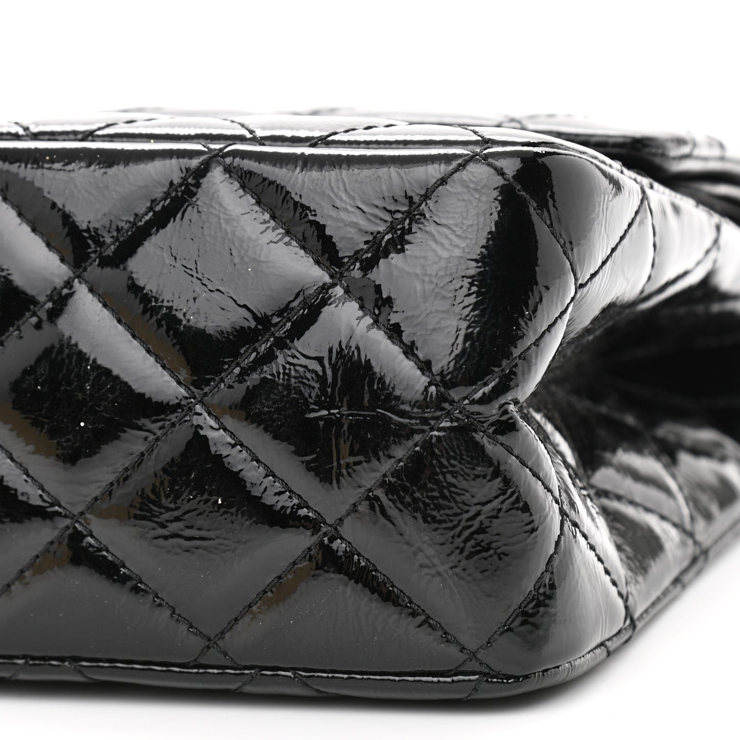 Distressed Patent Quilted 2.55 Reissue 227 Flap Black