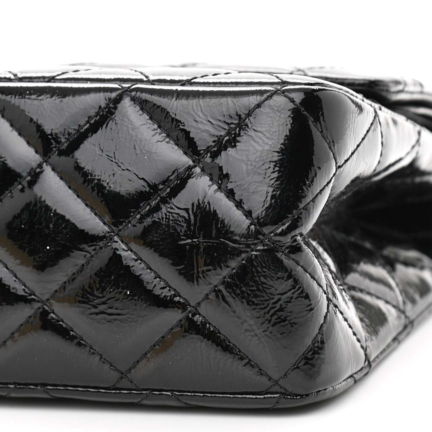 Chanel Distressed Patent Quilted 2.55 Reissue 227 Flap Black 10 of 11