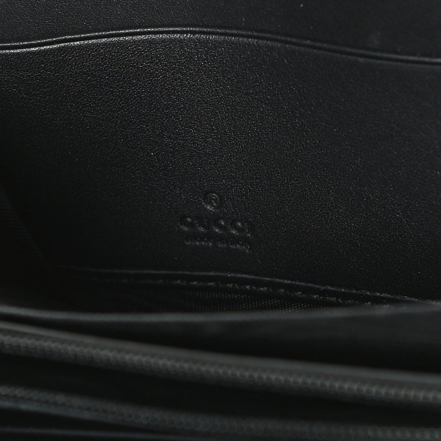 Calfskin Bamboo Round Zip Long Wallet Black