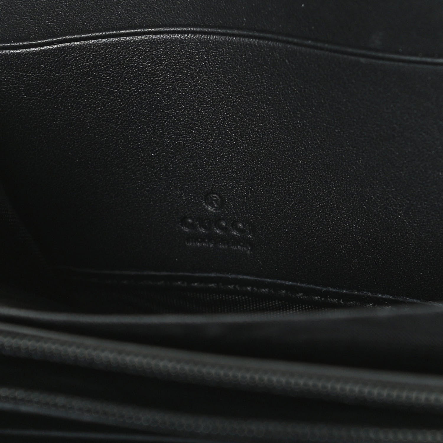 Gucci Calfskin Bamboo Round Zip Long Wallet Black 7 of 9