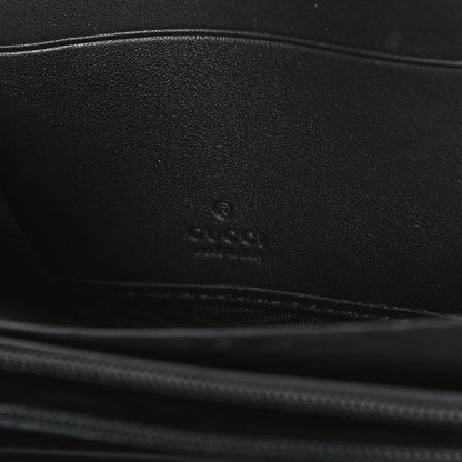 Gucci Calfskin Bamboo Round Zip Long Wallet Black 7 of 9