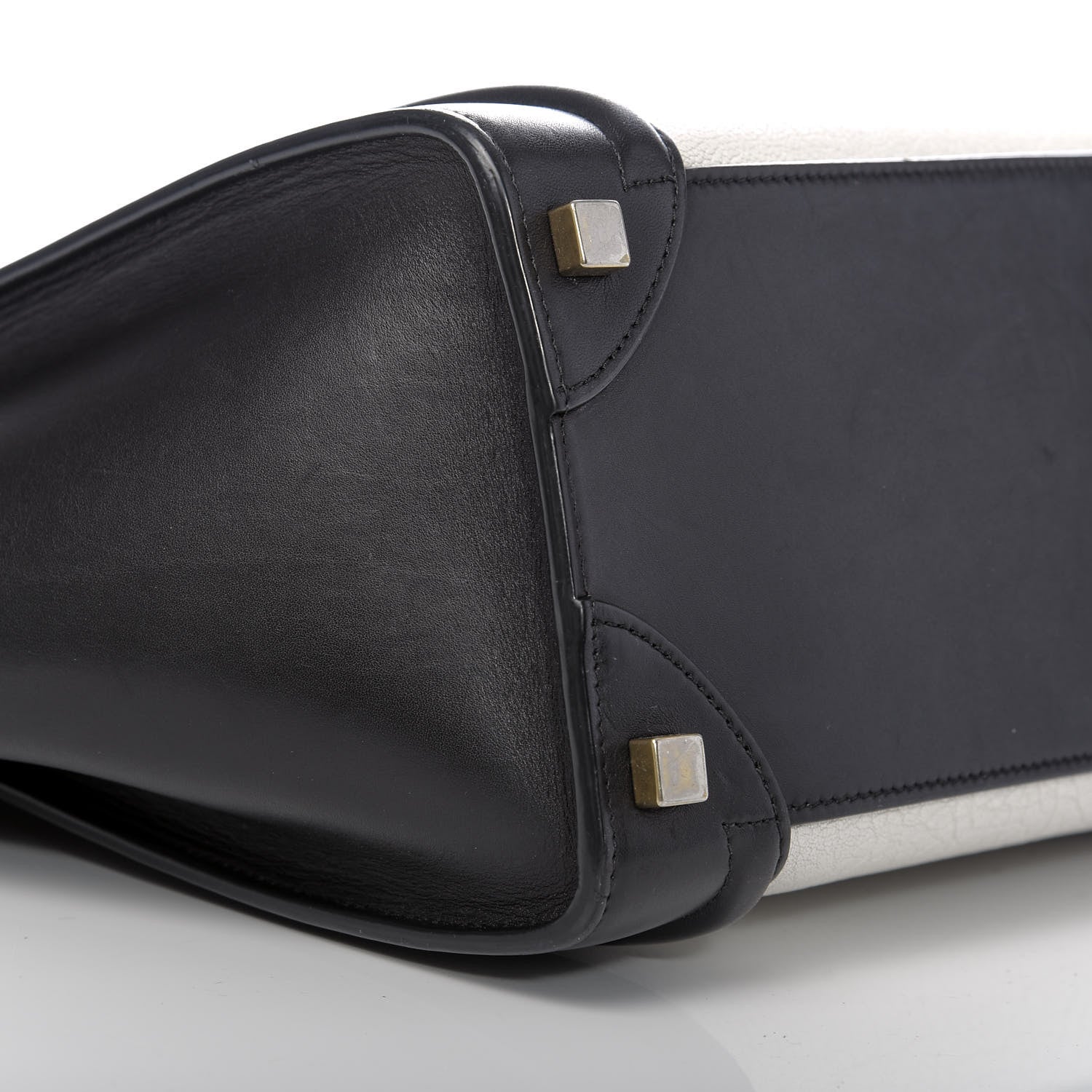 Celine Bullhide Calfskin Micro Bi-Color Luggage Black White 8 of 10