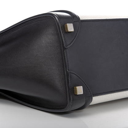 Celine Bullhide Calfskin Micro Bi-Color Luggage Black White 8 of 10