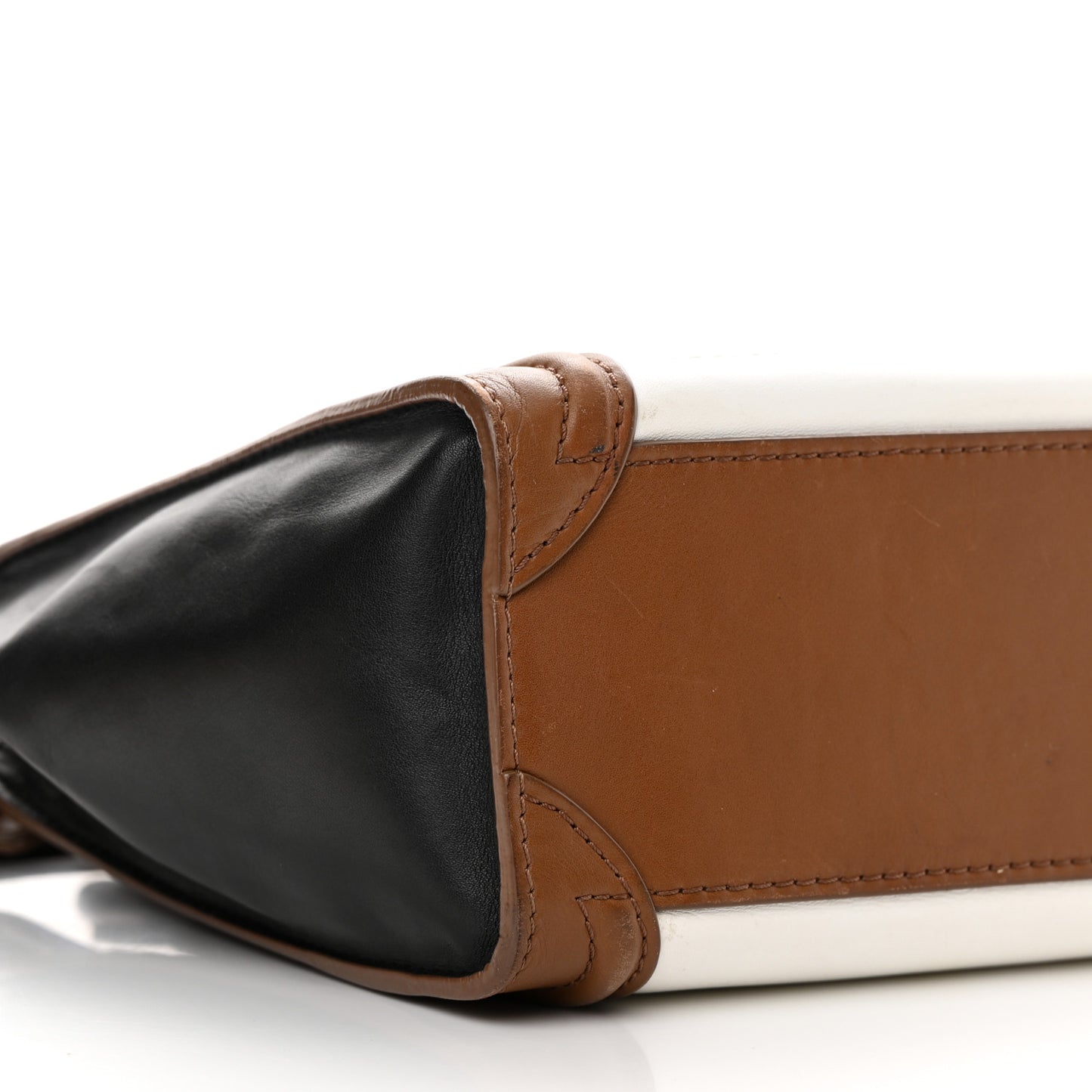 Smooth Calfskin Nano Tri-Color Luggage Brown