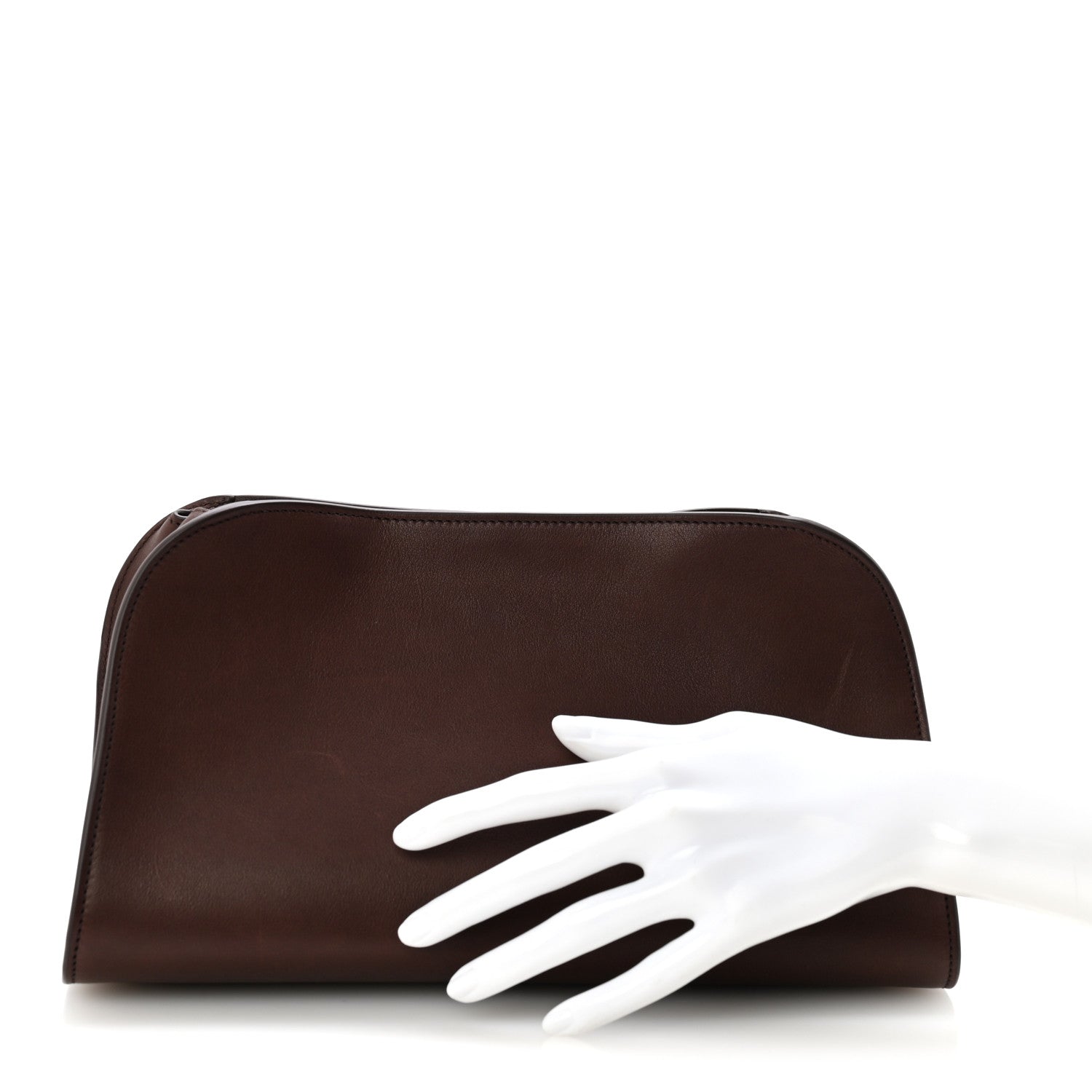 The Row Polished Saddle Calfskin Peggy Clutch Burgundy 2 of 9