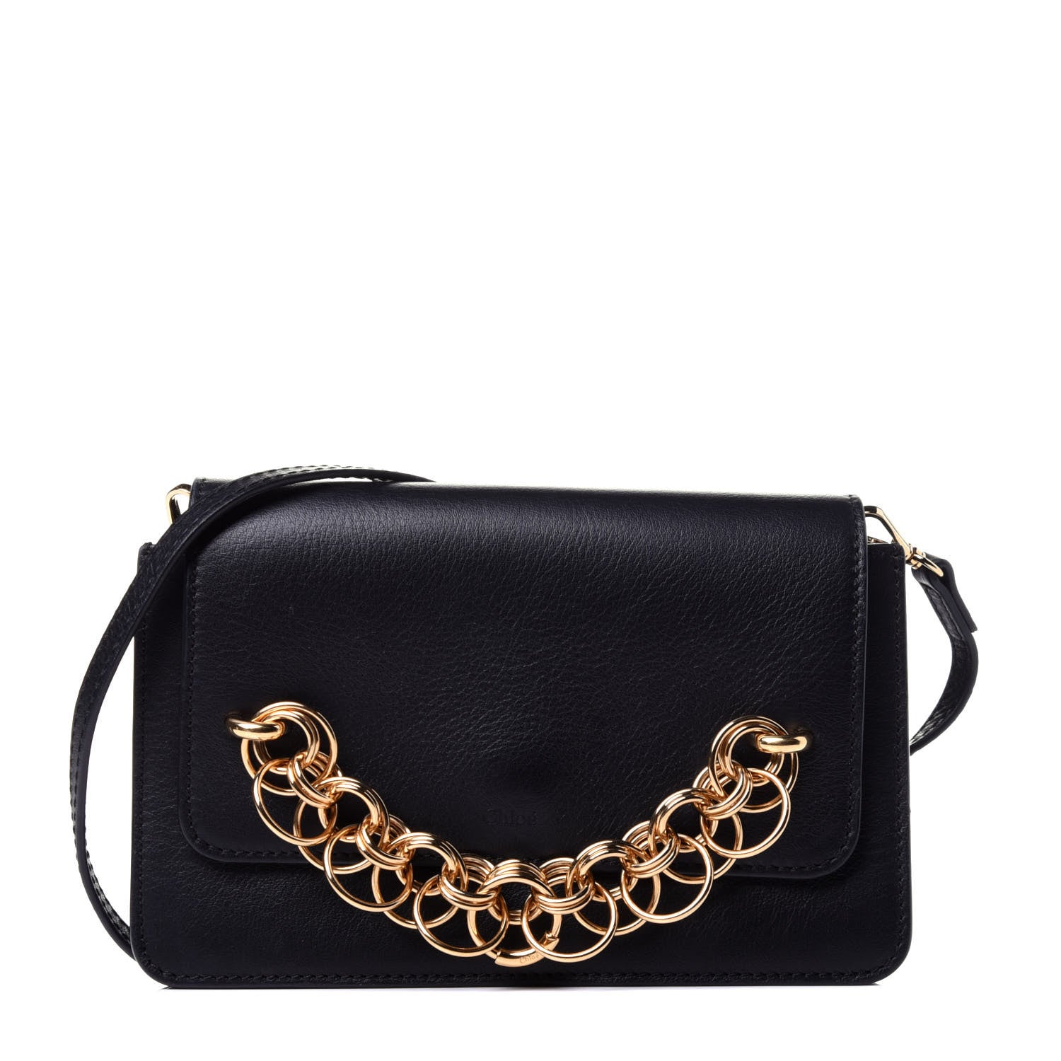 Chloe Smooth Calfskin Drew Bijou Clutch Black 1 of 10