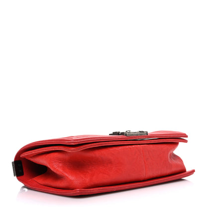 Chanel Crumpled Lambskin Small Studded Boy Flap Red 4 of 11