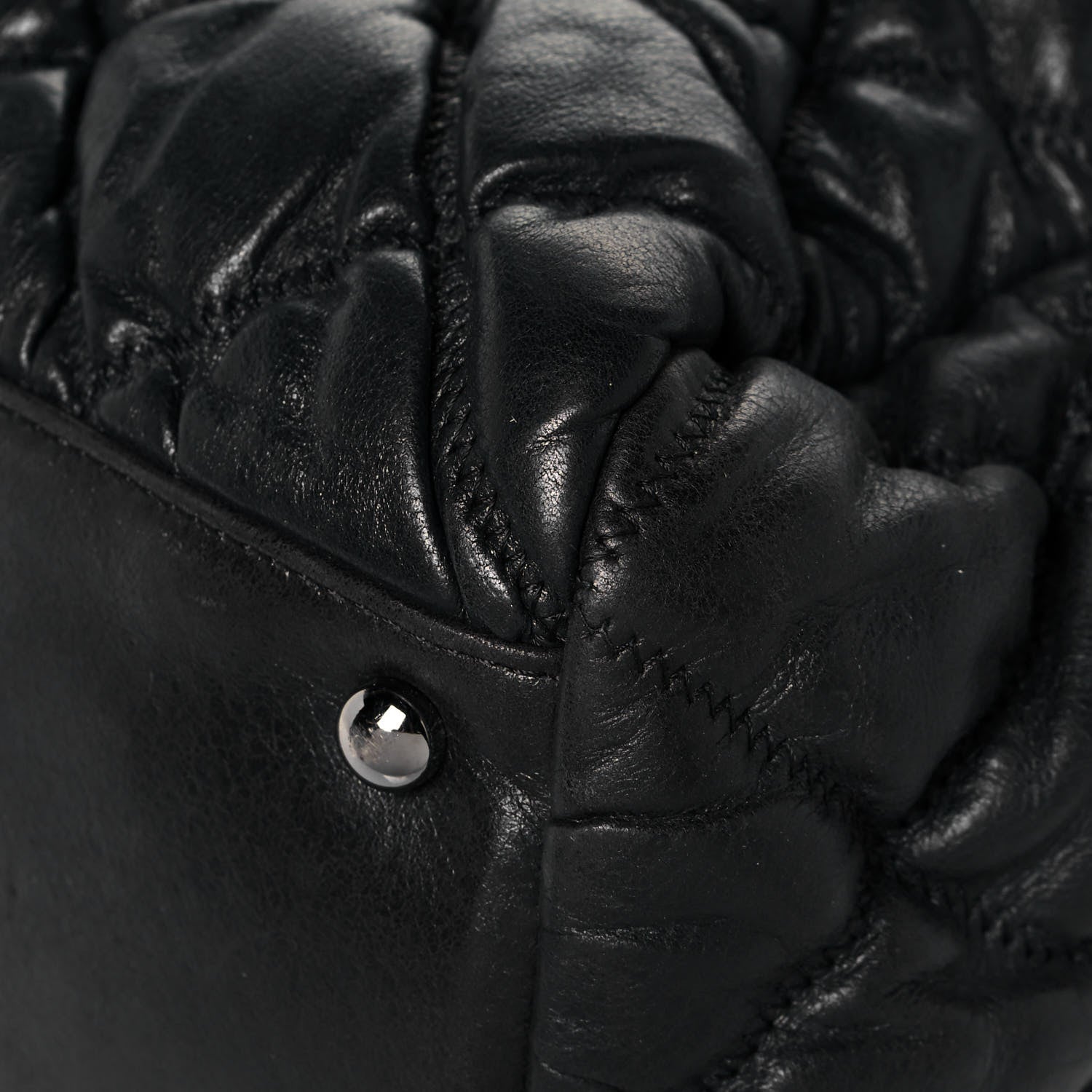 Chanel Calfskin Bubble Quilt Bowler Black 12 of 16