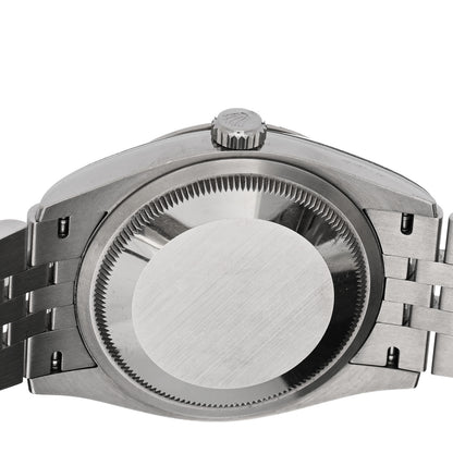 Rolex Stainless Steel 18K White Gold Diamond 36mm Oyster Perpetual Datejust Watch Aubergine Roman 126234 4 of 5