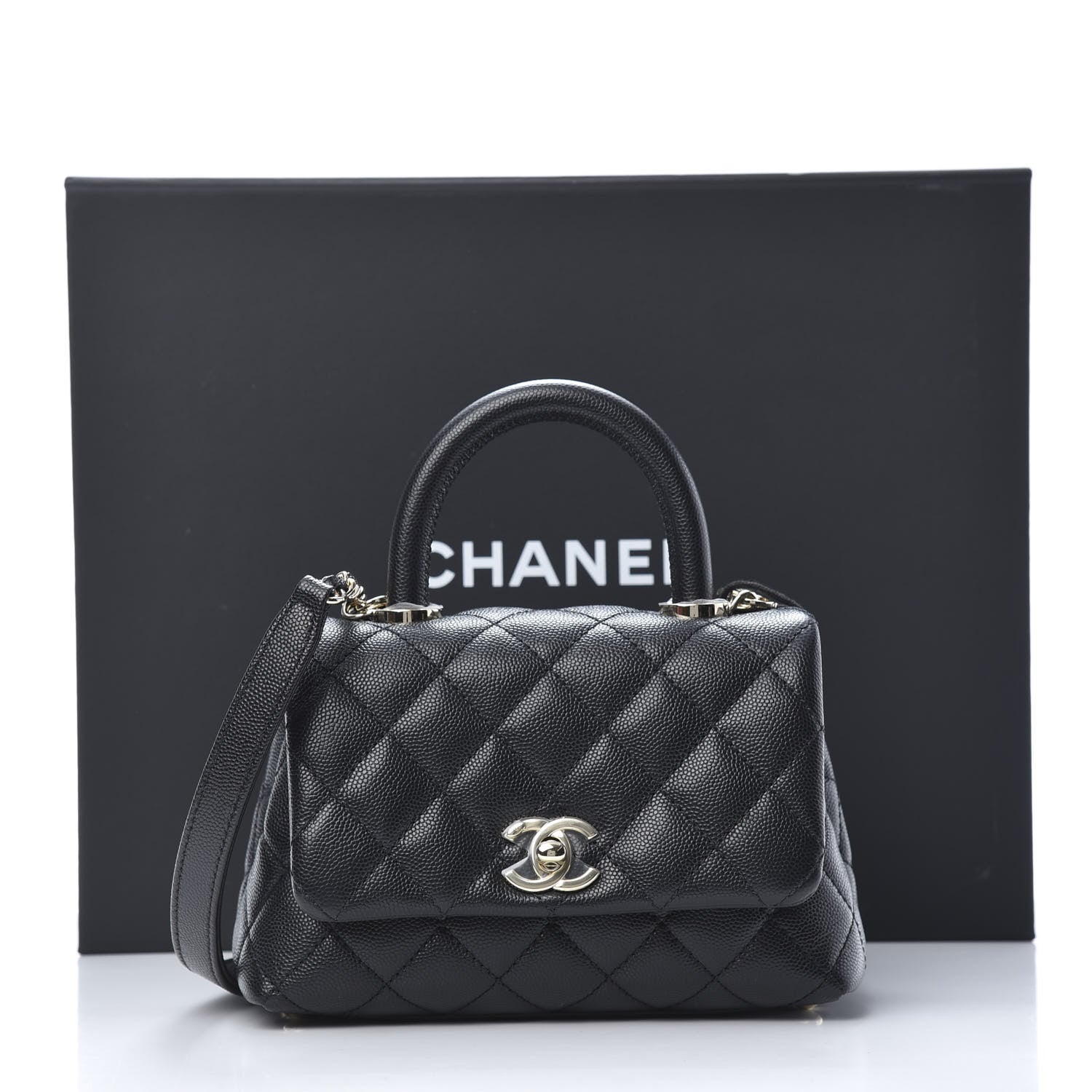 Chanel Caviar Quilted Extra Mini Coco Handle Flap Black 11 of 11