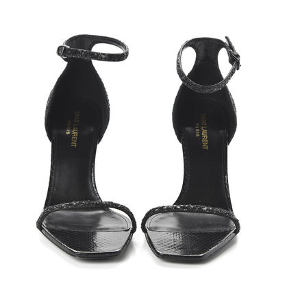 Saint Laurent Glitter Opyum 85 Sandals 38.5 Black 2 of 10