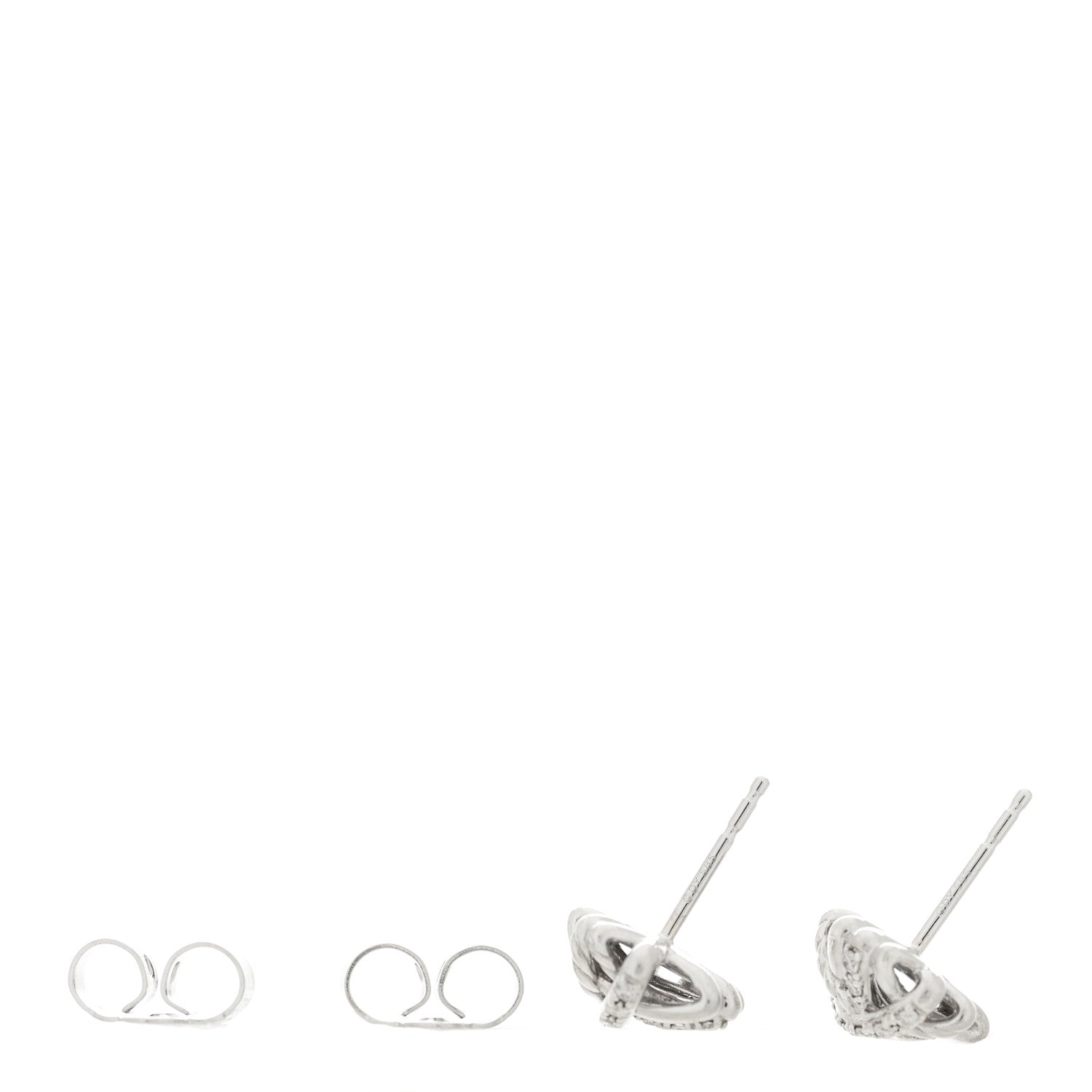David Yurman Sterling Silver Diamond 11mm Crossover Earrings 4 of 4