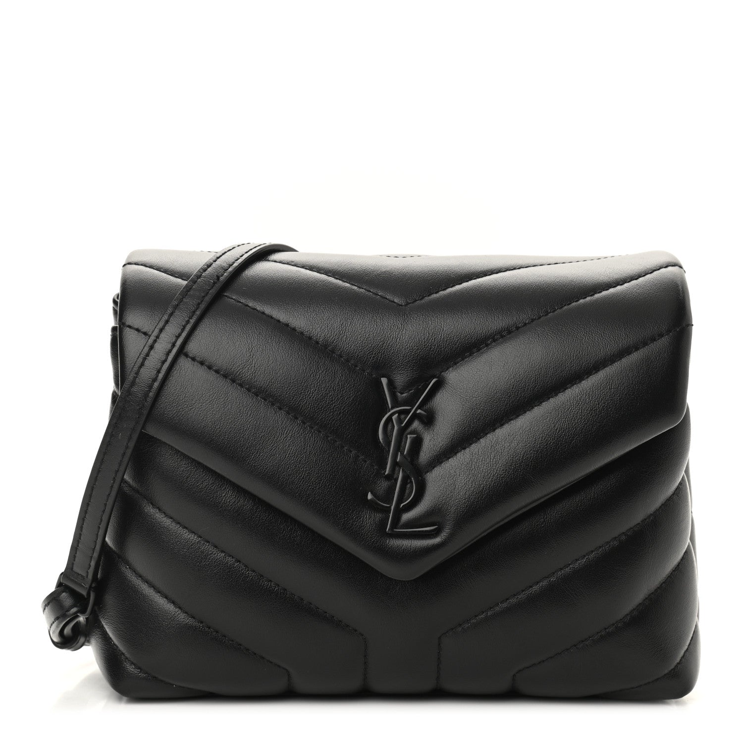 Saint Laurent Calfskin Y Quilted Monogram Toy Loulou Crossbody Bag Black 1 of 9