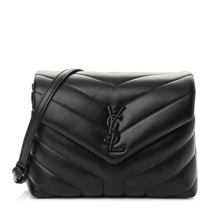 Saint Laurent Calfskin Y Quilted Monogram Toy Loulou Crossbody Bag Black 1 of 9