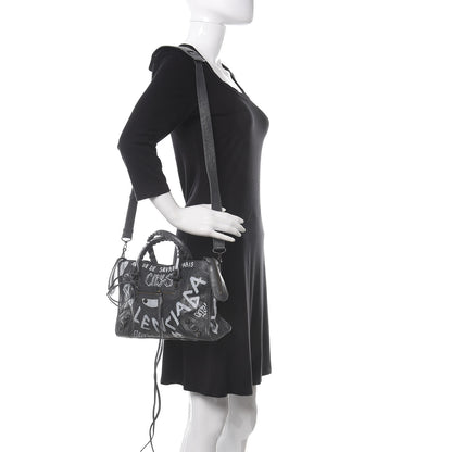 Balenciaga Agneau Arena Graffiti All Over Classic Hardware S City Gris Fossile White 2 of 10