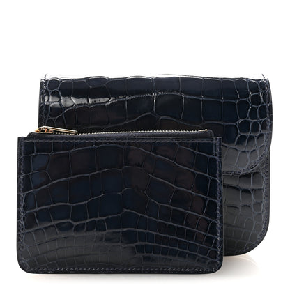 Hermes Shiny Alligator Constance Slim Wallet Bleu Abysse 2 of 7