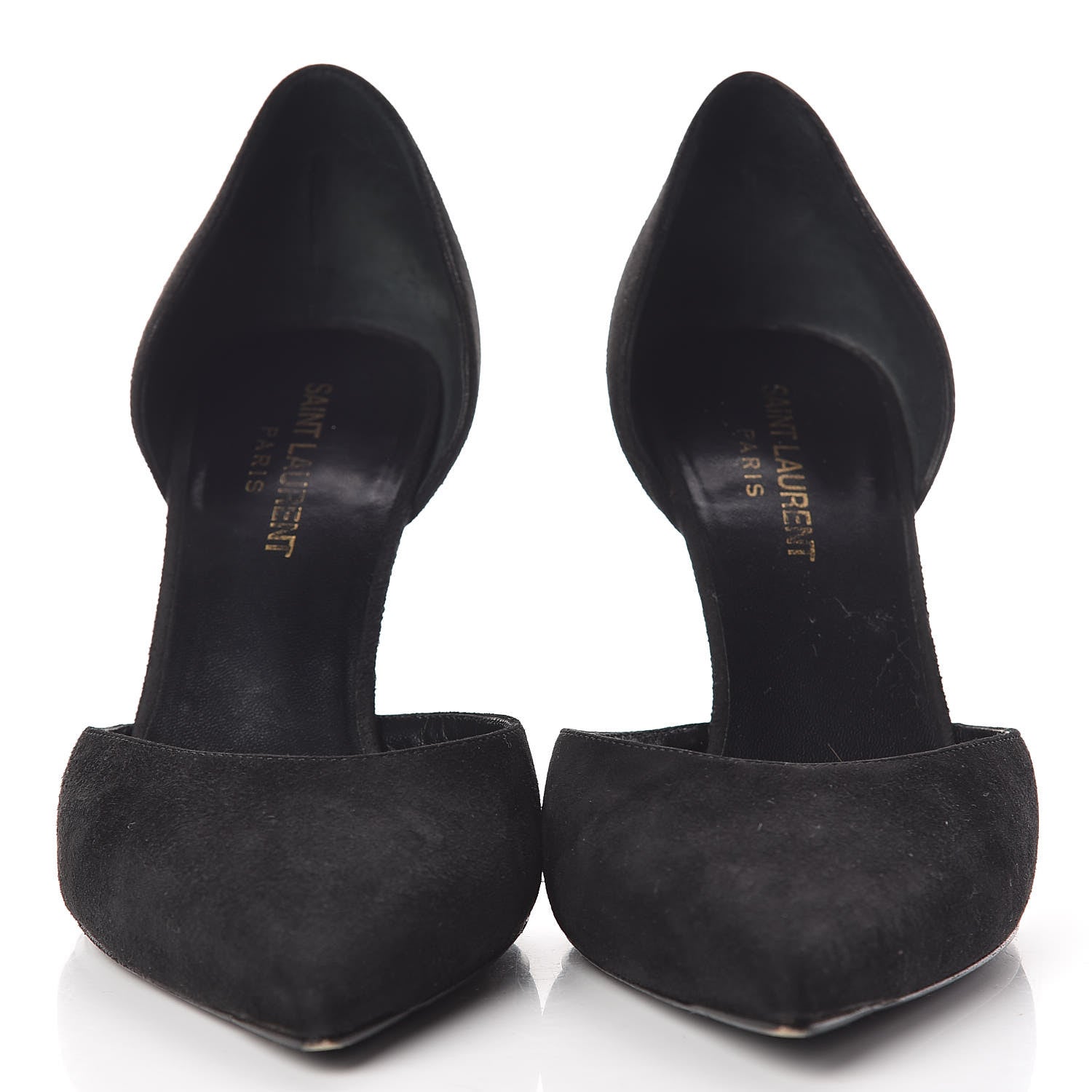 Saint Laurent Kid Scamosciato Classic Paris 80 Skinny Pumps 37.5 Black 2 of 14