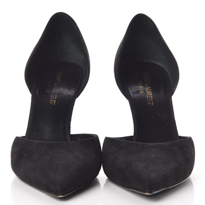 Saint Laurent Kid Scamosciato Classic Paris 80 Skinny Pumps 37.5 Black 2 of 14