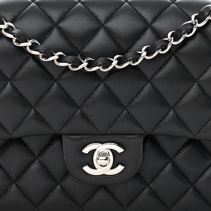 Chanel Lambskin Quilted Medium Double Flap Black 9 of 15