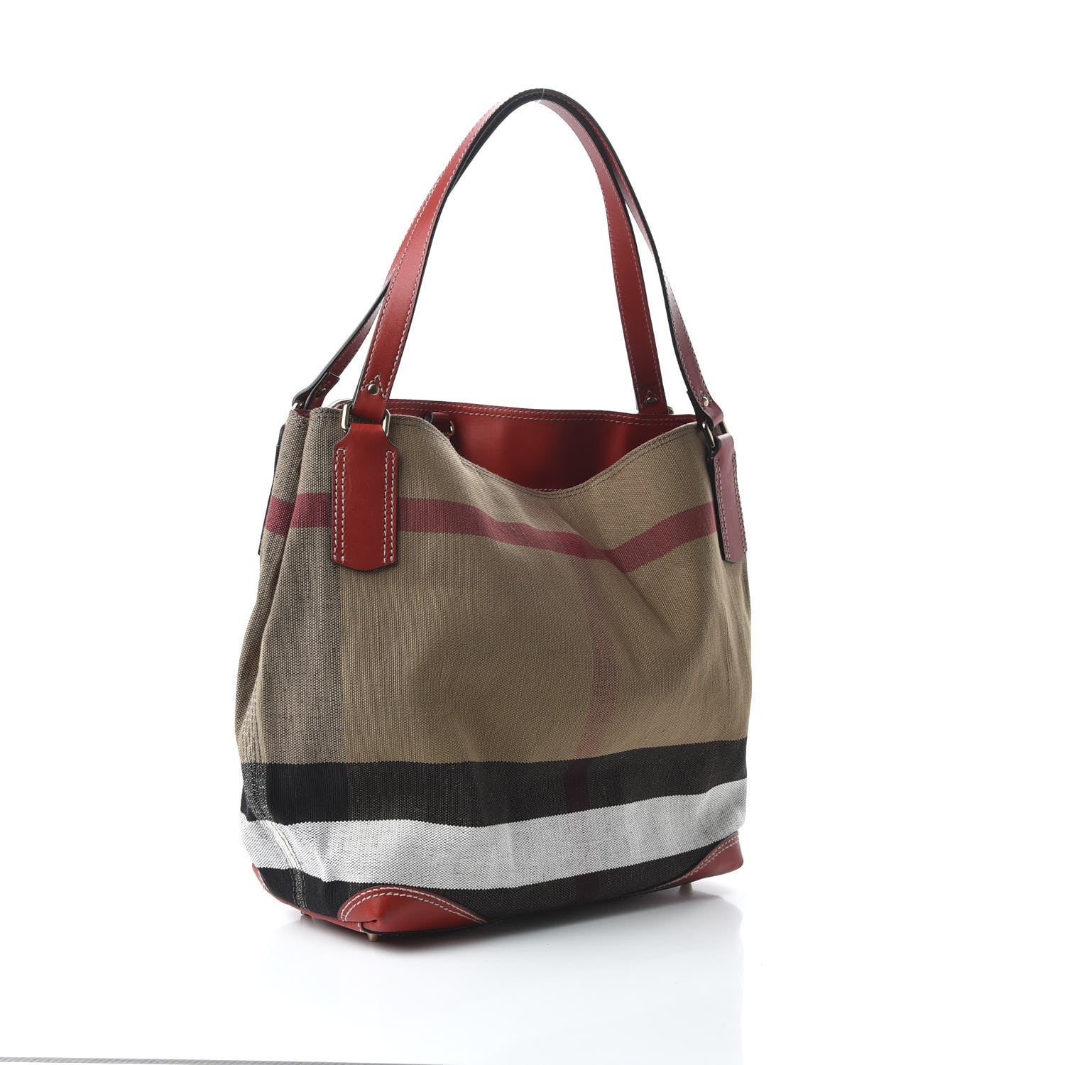 Burberry Canvas Mega Check Medium Maidstone Cadmium Red 3 of 9