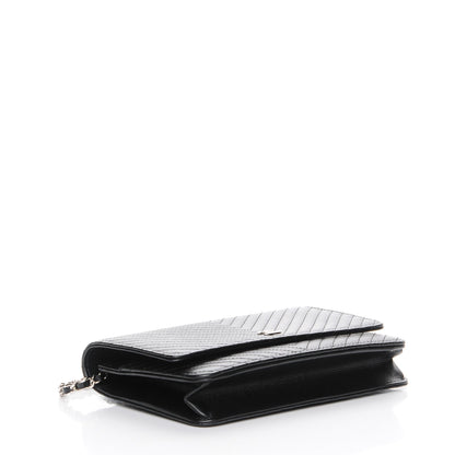 Chanel Caviar Chevron Quilted Wallet On Chain WOC Black 4 of 9