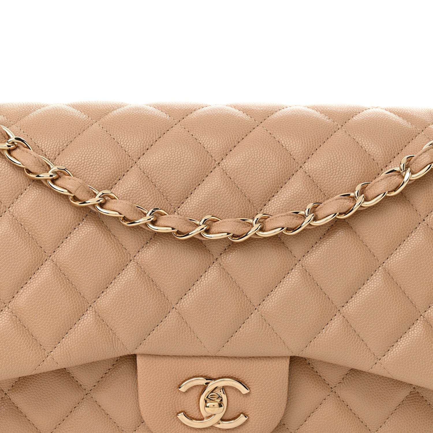 Chanel Caviar Quilted Jumbo Double Flap Beige Clair 8 of 10