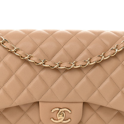 Chanel Caviar Quilted Jumbo Double Flap Beige Clair 8 of 10