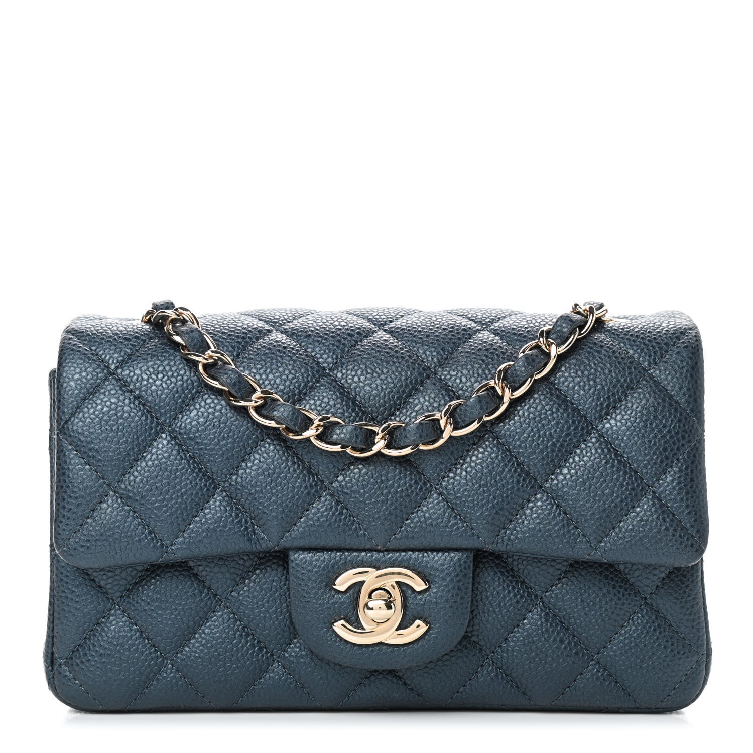 Chanel Iridescent Caviar Quilted Mini Rectangular Flap Dark Blue 1 of 9
