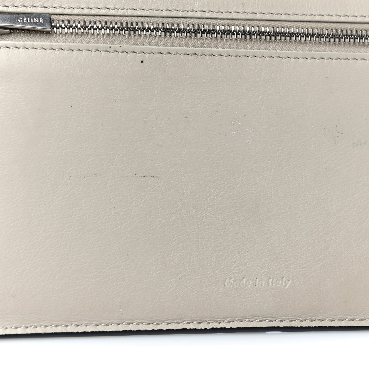 Grained Calfskin Large Multifunction Strap Wallet Black Chalk