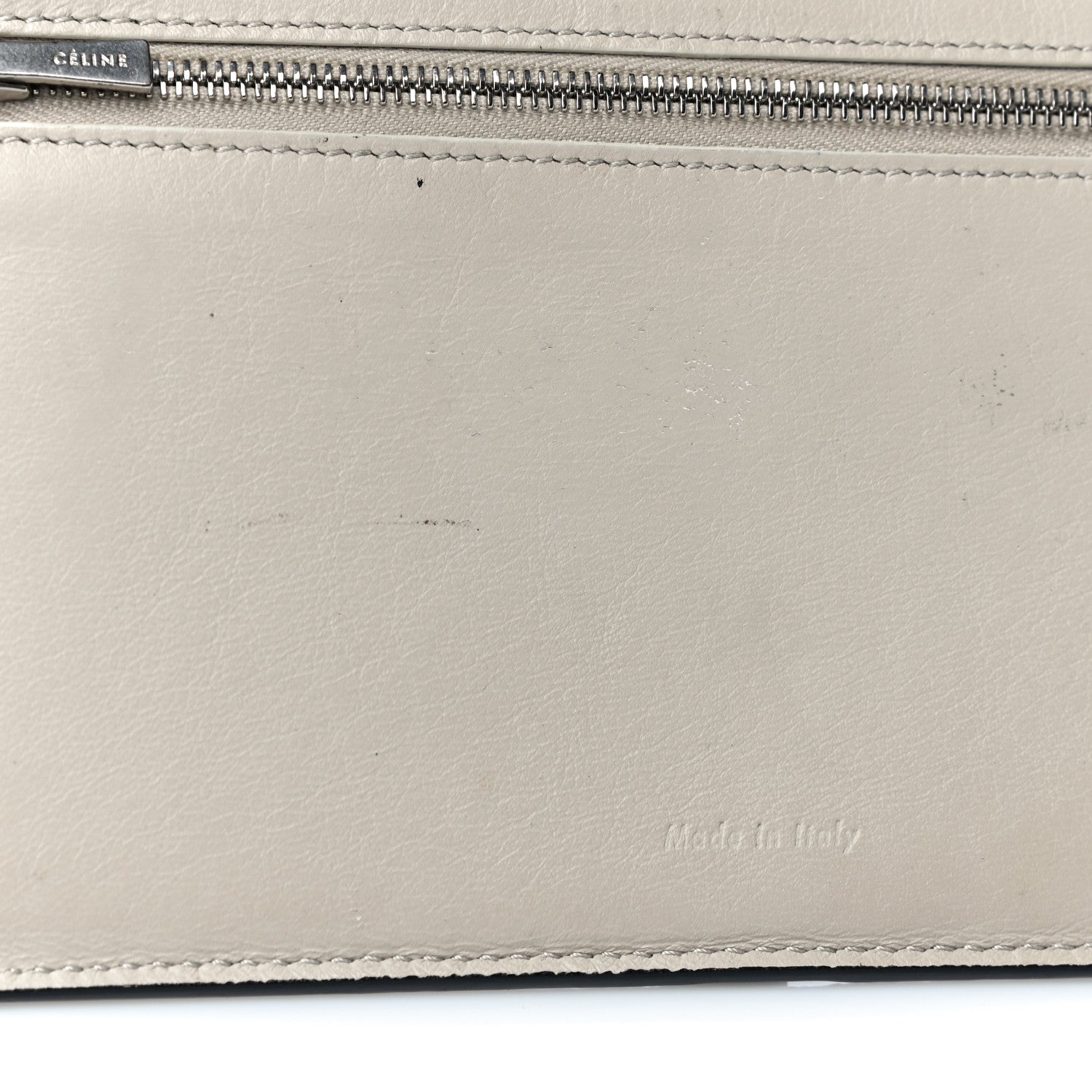Celine Grained Calfskin Large Multifunction Strap Wallet Black Chalk 19 of 24