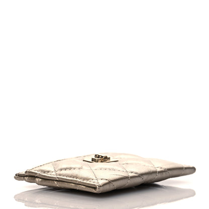 Chanel Metallic Aged Calfskin Quilted Reissue Card Holder Gold 4 of 8