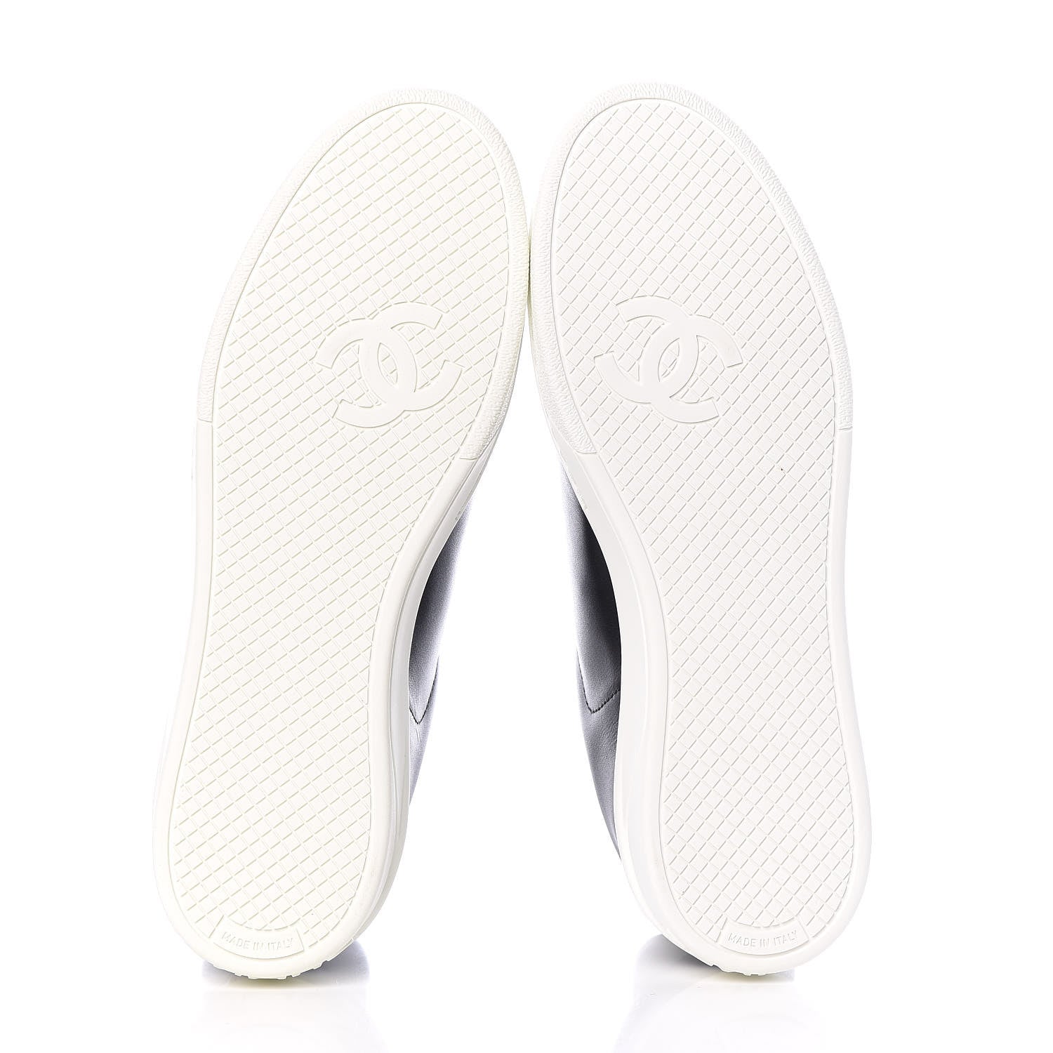 Chanel Calfskin CC Womens Sneakers 38.5 Black 5 of 9