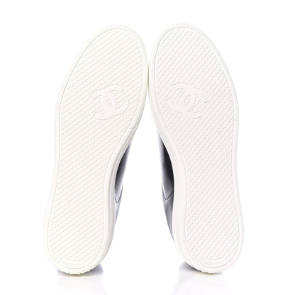 Chanel Calfskin CC Womens Sneakers 38.5 Black 5 of 9