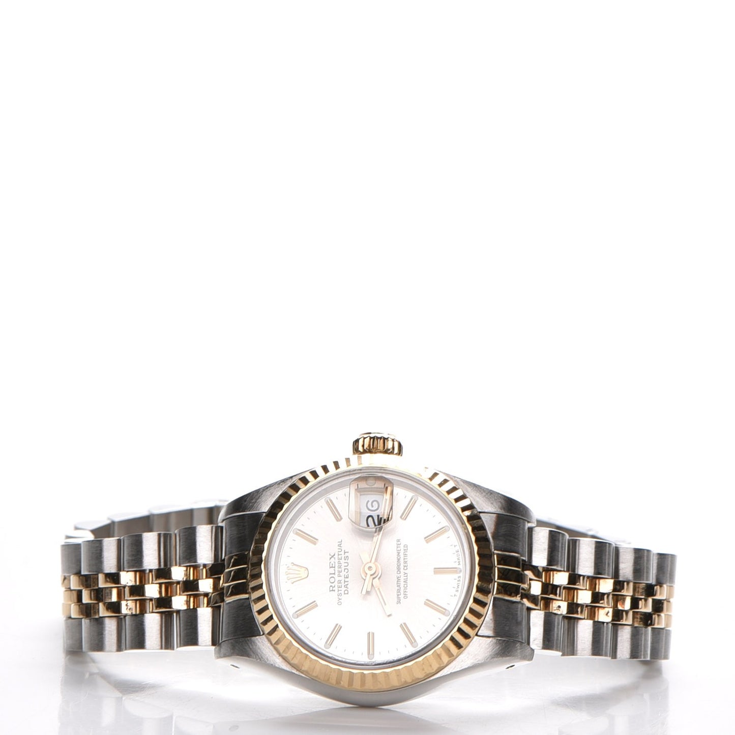 Stainless Steel 18K Yellow Gold 26mm Oyster Perpetual Datejust Watch Silver 69173