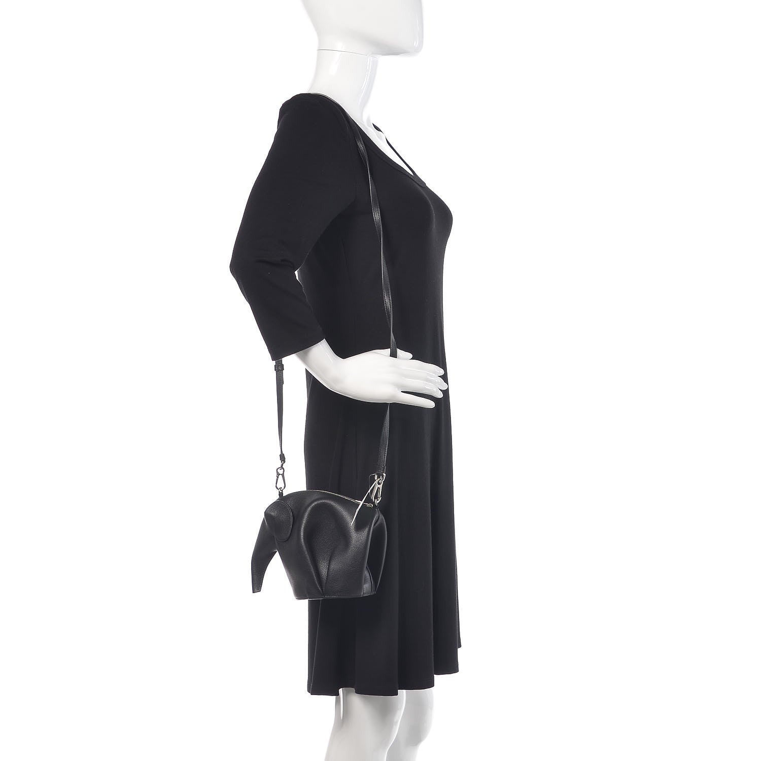 Loewe Calfskin Mini Elephant Crossbody Bag Black 2 of 7