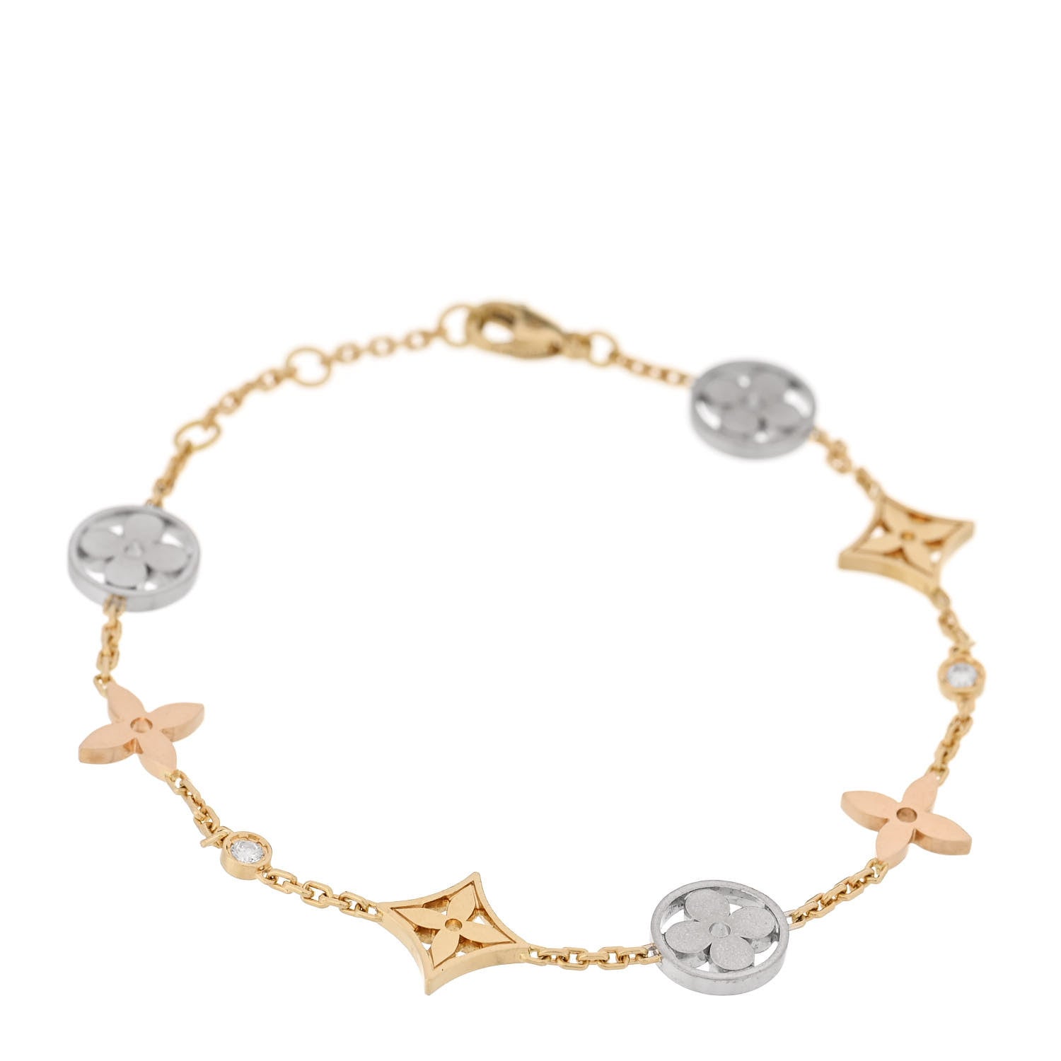 Louis Vuitton 18K Yellow White Pink Gold Diamond Idylle Blossom Bracelet 1 of 3