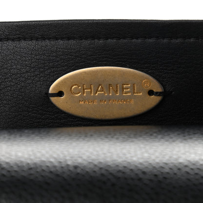 Chanel Bullskin Stitched Bi-Color Medium Shopping Tote Black 6 of 13