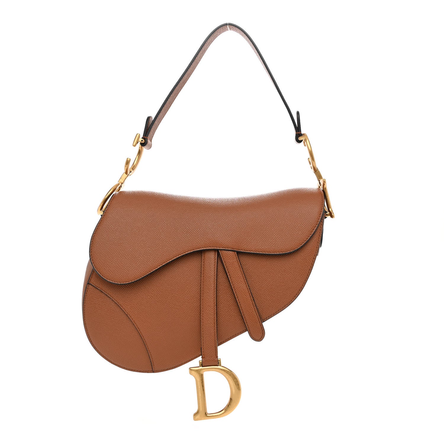 Christian Dior Grained Calfskin Saddle Bag Camello 1 of 9