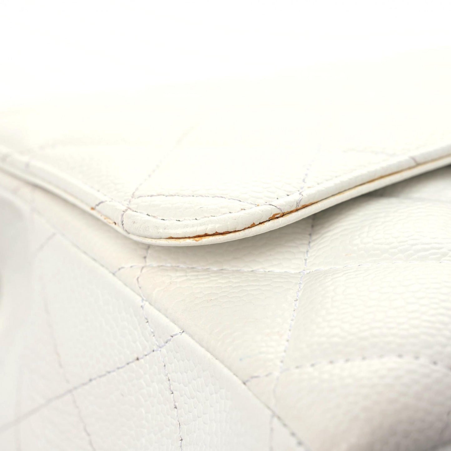 Caviar Quilted Maxi Single Flap White