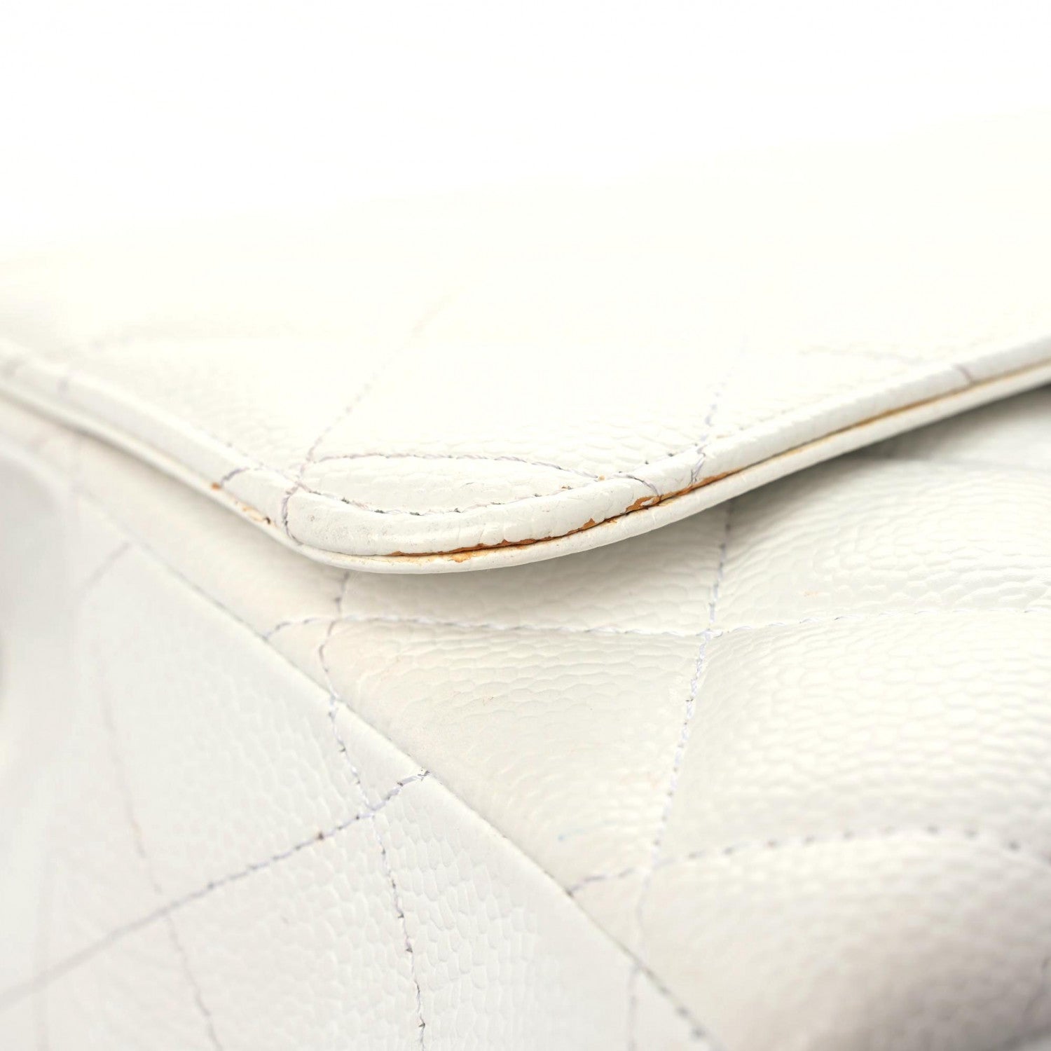 Chanel Caviar Quilted Maxi Single Flap White 20 of 22