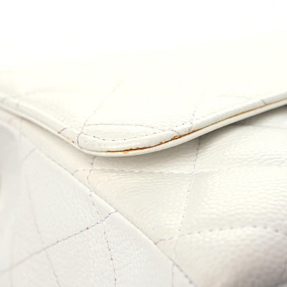 Chanel Caviar Quilted Maxi Single Flap White 20 of 22