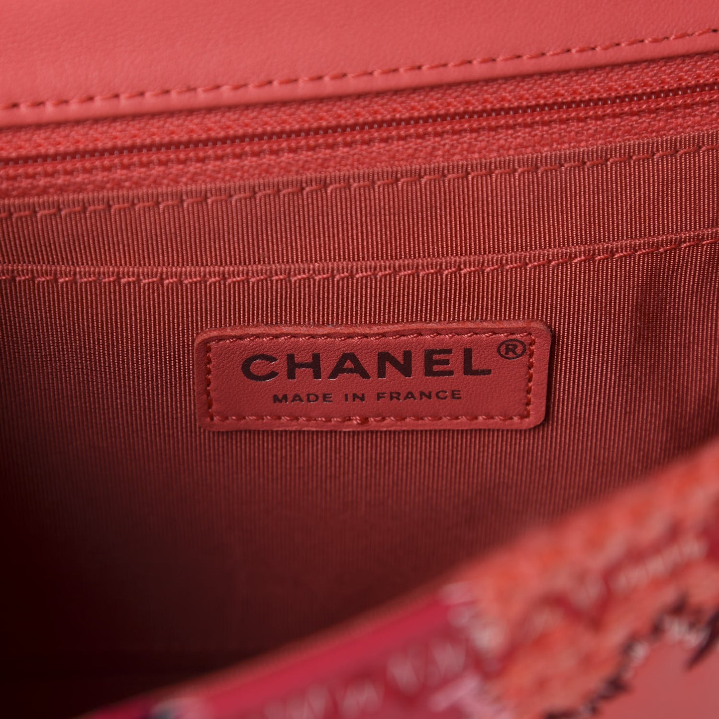 Tweed Patchwork Medium Single Flap Pink