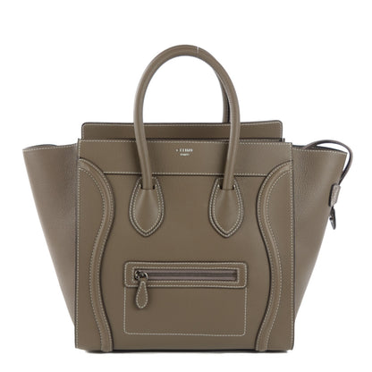 Celine Drummed Calfskin Mini Luggage Souris 1 of 9