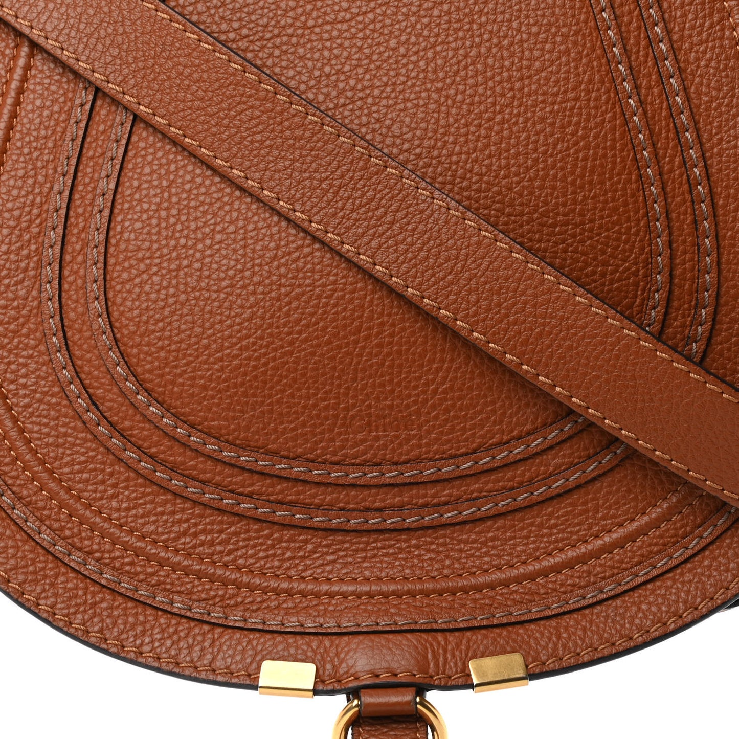Calfskin Medium Marcie Round Crossbody Bag Tan