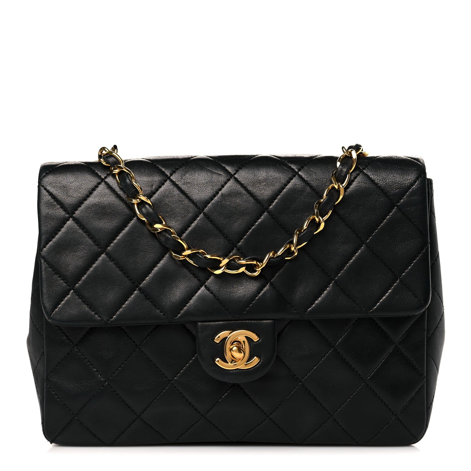 Chanel Lambskin Quilted Mini Square Flap Black 1 of 9